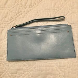 Hobo Leather Light Blue Wallet/Wristlet